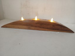 Picture of Beautiful Natural Wood Candle Holder from Maharashtra - An Antique Collection for Home Decoration.